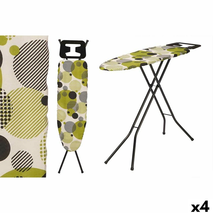 Masuta de calcat Kipit, metal, negru/verde, 126x30x88cm