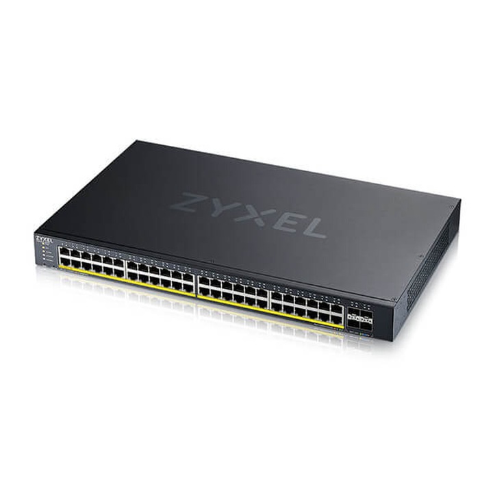 ZyXEL XGS1935-52HP kapcsoló, 48 RJ45 port, PoE, 100-240V
