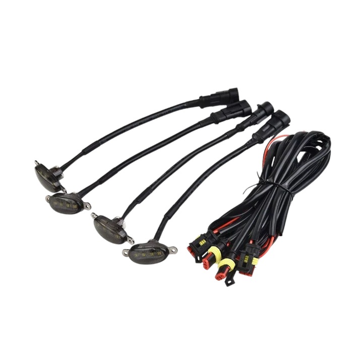 Proiector LED auto R-D20101-A4, 12V, 3W, alb, 17cm, set 4 in 1