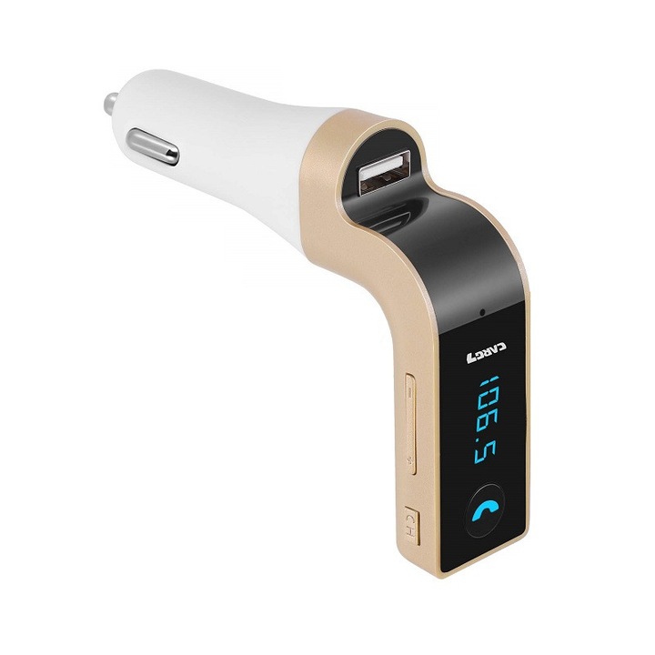 Transmitator auto Bluetooth G7, USB & TF, functie de apel, 87.5-108MHz