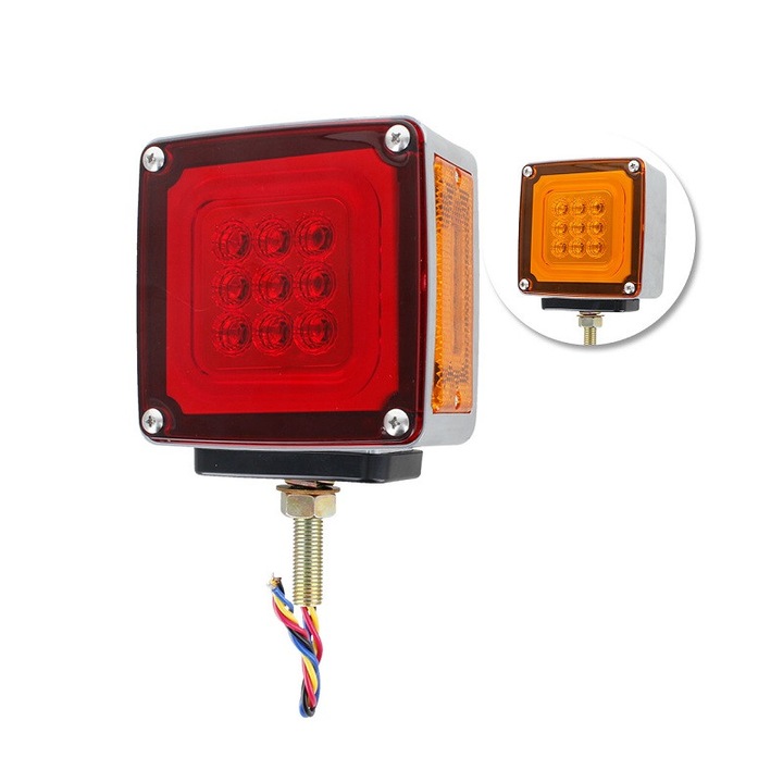 Proiector LED triplu, rosu si galben, 11x11x6mm