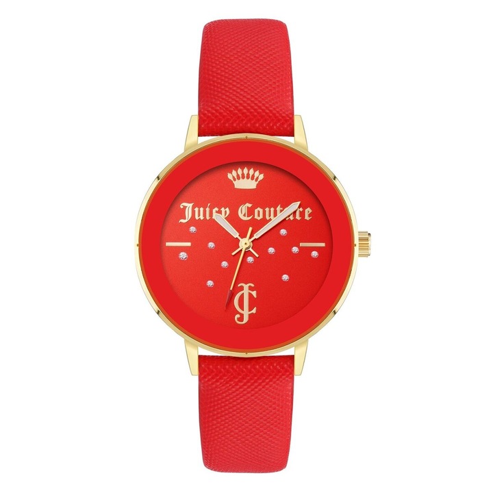 Ceas dama, Juicy Couture, model JC1264GPRD, 38 mm, Rosu