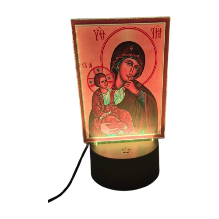 Világító ikon, Szűz Mária, 18 cm