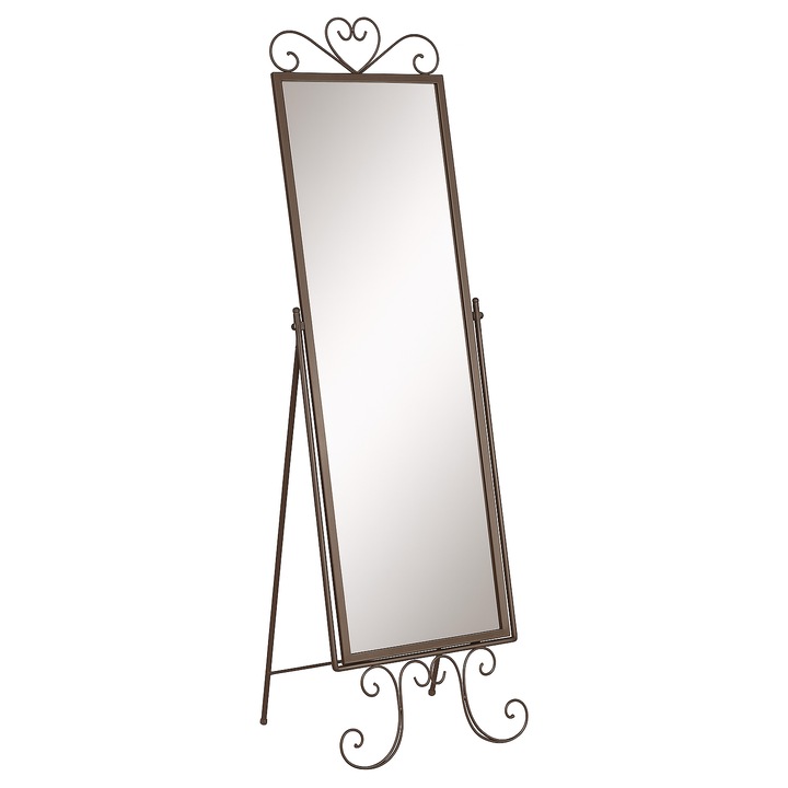 Oglinda de podea din fier cu suport, H. 180 cm