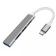 USB Type C Hub, 4 порта, 1 x USB 3.0, 2 x USB 2.0, 1 x USB Type C, OTG функция, Графитено сиво