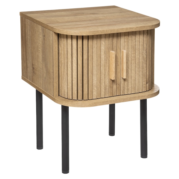 Нощно шкафче Atmosphera Colva с 2 врати, MDF и метални крака, 40x40x53 см, бежово