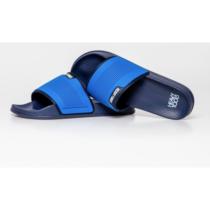 Slapi barbatesti Heavy Tools, albastri, cauciuc, combinatii interesante de culori, cu logo