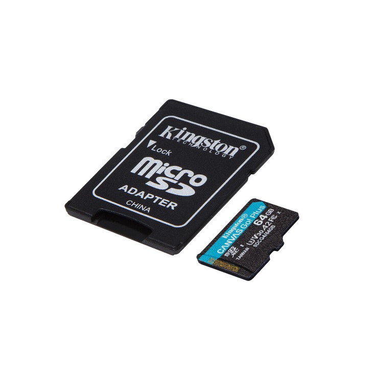 Memóriakártya KINGSTON SDCG4/64GB, microSDXC + SD Adapter