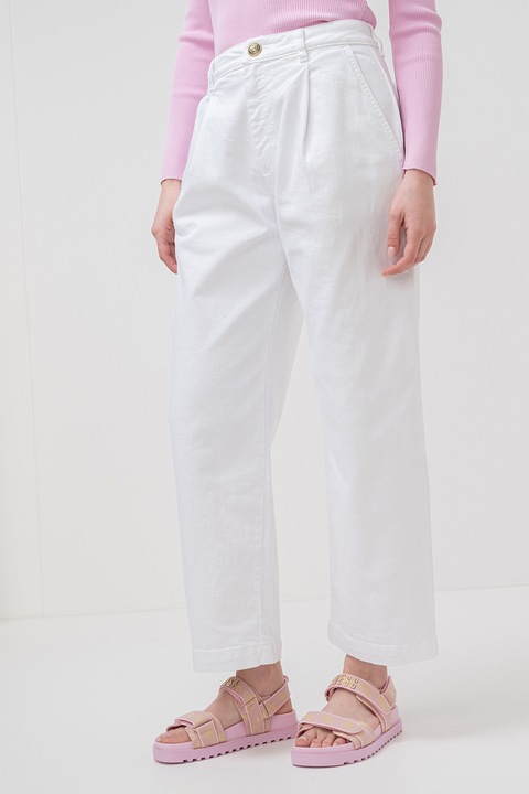 Marella, Blugi drepti cu talie inalta, Alb optic