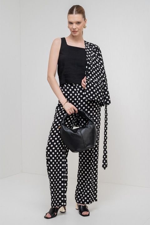 Marella, Top crop din amestec de in, Negru