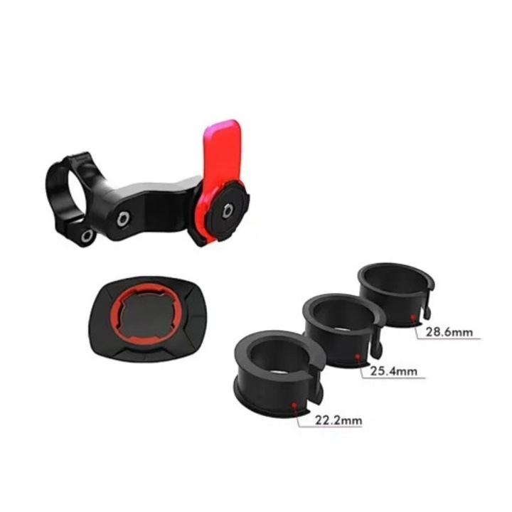 Suport telefon cu prindere securizata pentru ghidon (rosu)