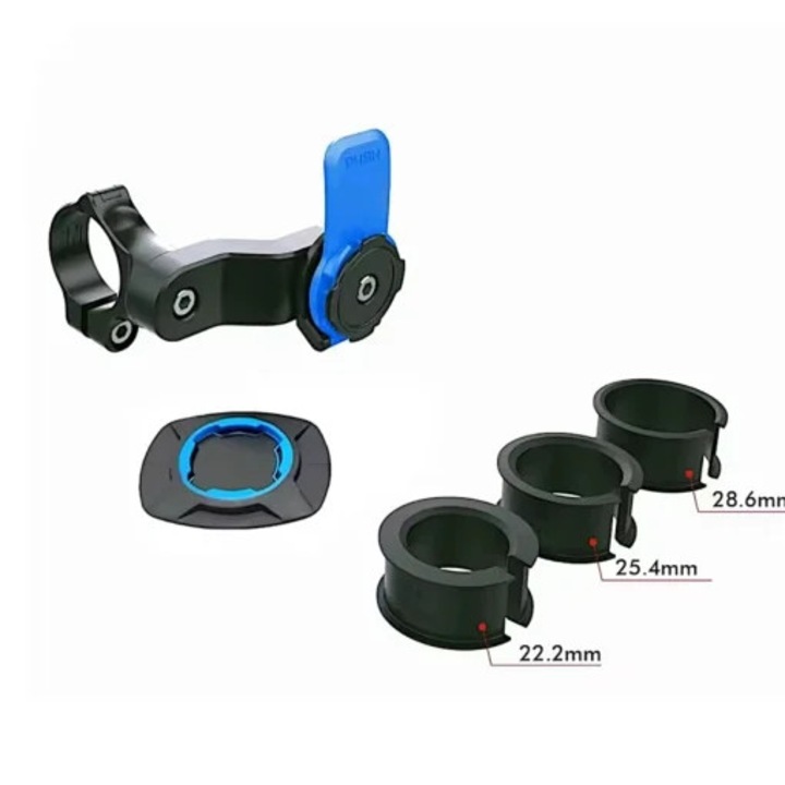 Suport telefon cu prindere securizata pentru ghidon (albastru)