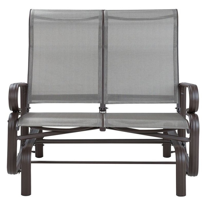 Banca de gradina Borgio 114 cm Metal Gri