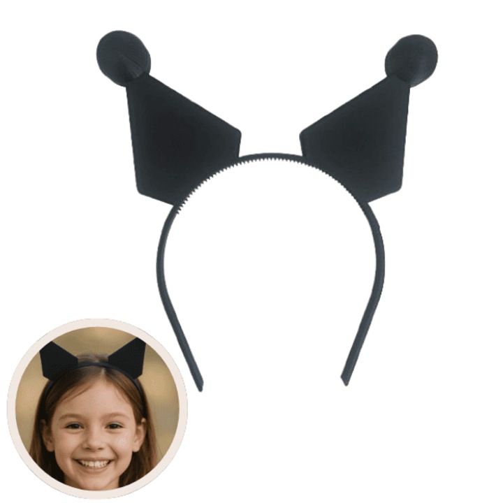 Accesoriu cu urechi tip coronita Kuromi, multicolor, plastic, 187x203x20 mm