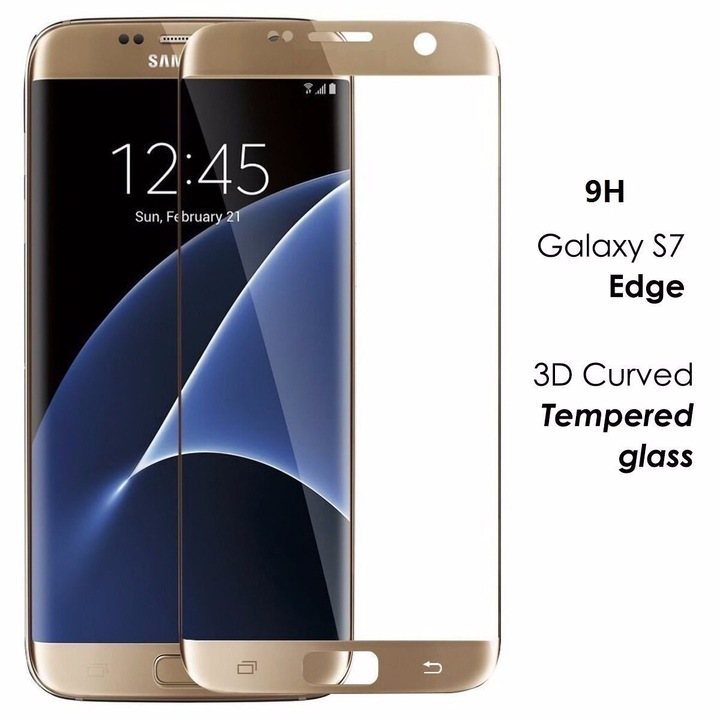 Стъклен протектор Samsung, Galaxy S7 G930F, FullFace, Gold