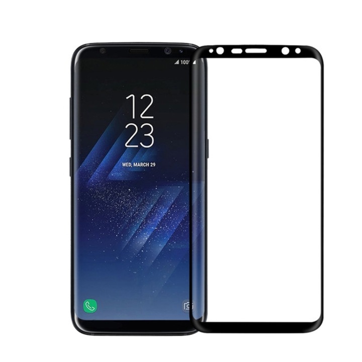 Стъклен протектор Samsung Galaxy S8 Plus G955, FullFace, Черен