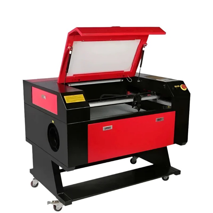 CO2 lézergravírozó, 80W, 2000 DPI, 70x50cm munkaterület, többszínű