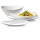 Set serviciu de masa, Gierekhoff, Prometeos, 18 piese, sticla opala, alb, pentru 6 persoane, farfurii elegante