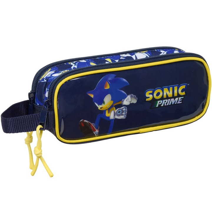 Penar Sonic Prime, Safta, 2 compartimente, poliester/PVC, 21x8x6 cm, multicolor