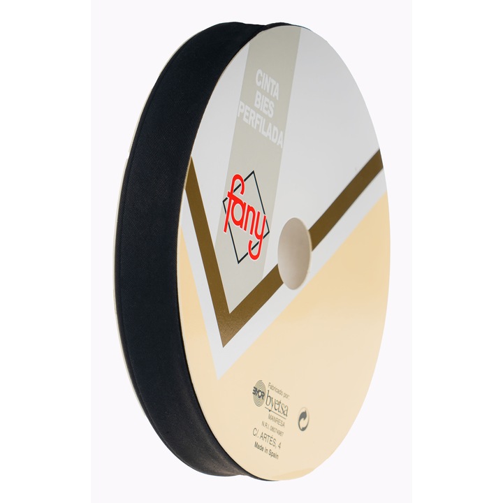 Banda elastica din franghie, Byetsa, rezistenta si elastica pentru cusut si imbracaminte, 18 mm, neagra, rola 25 m