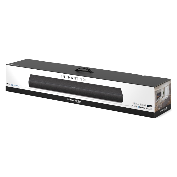 Soundbar Harman Kardon Enchant 900, cu subwoofer, 9 difuzoare, Dolby Atmos, 870x130x65mm, negru