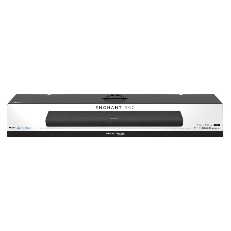 Soundbar Harman Kardon Enchant 900, cu subwoofer, 9 difuzoare, Dolby Atmos, 870x130x65mm, negru
