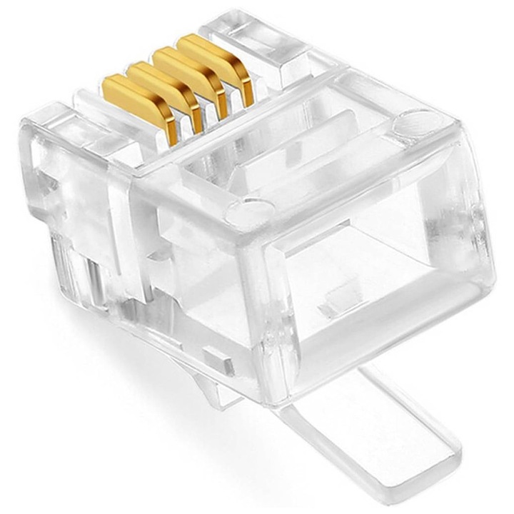 Букса за телефонен кабел, За слушалка, RJ11, 4pin(м)