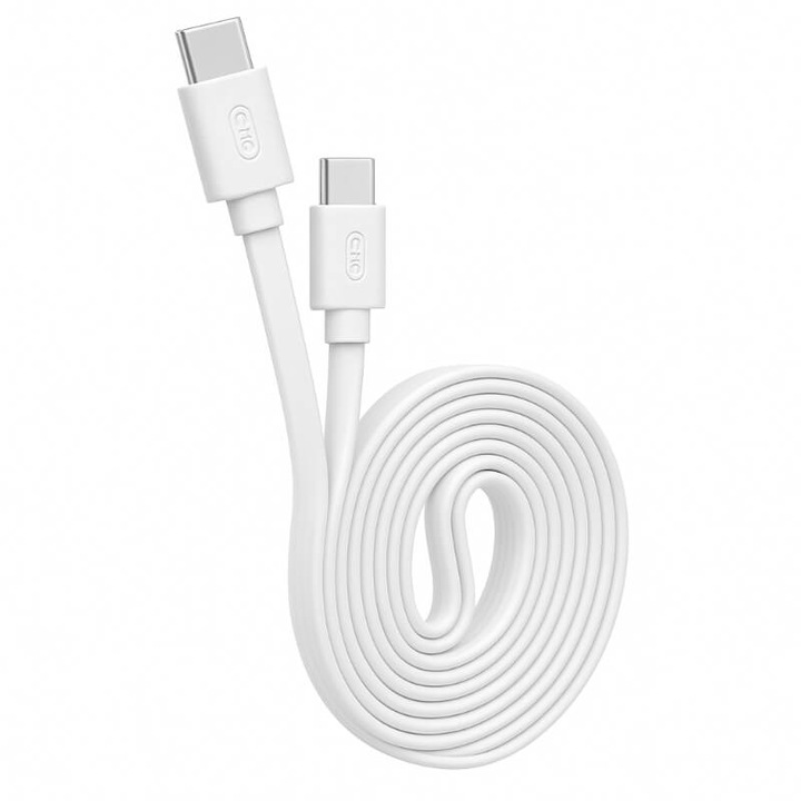 Кабел USB type-C към USB type-C ALCA, бял, 100см