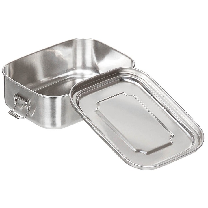 Ételdoboz, Rozsdamentes acél, Uzsonnásdoboz 16x13x6.2cm Fox Outdoor 33416A