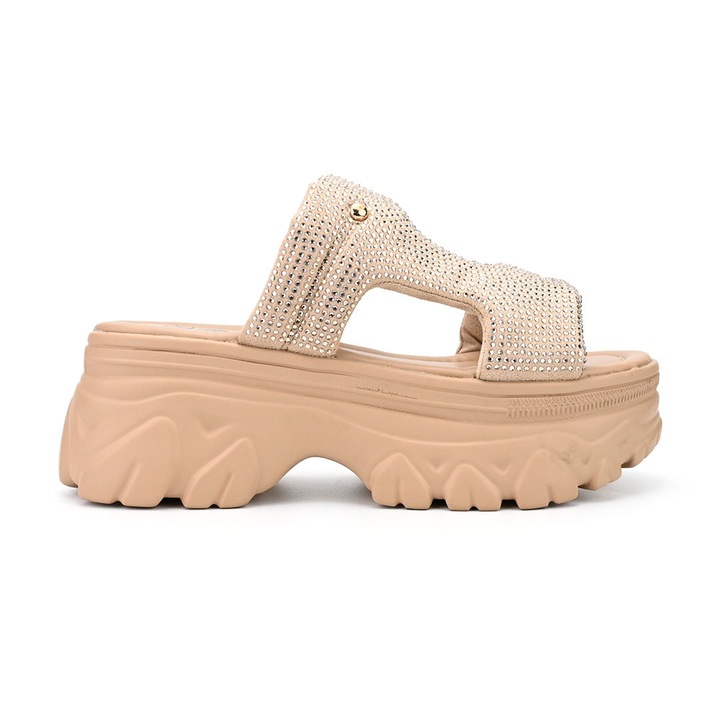 Papuci Casual De Dama,Din piele ecologica,SP111, Kaki, 38