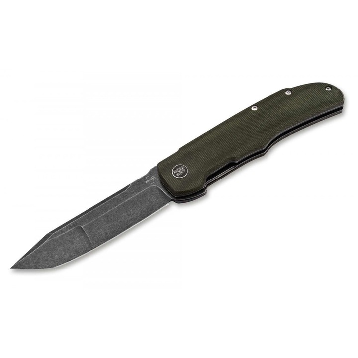 Cutit Boker Plus Tac-Master, otel Nitro-V, maner verde 12cm, etui nylon
