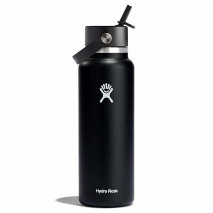 Спортна бутилка Hydro Flask 1180 мл от неръждаема стомана, гъвкав капак, черна