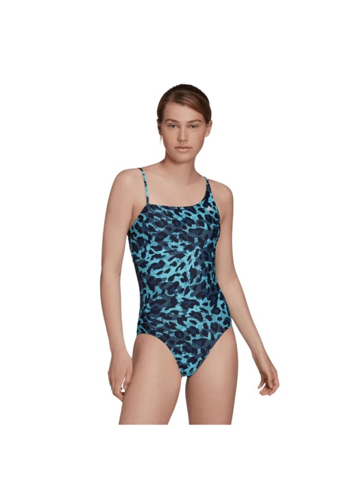 Fürdőruha, Adidas, állatmintás, kék, újrahasznosítható anyag, XS INTL