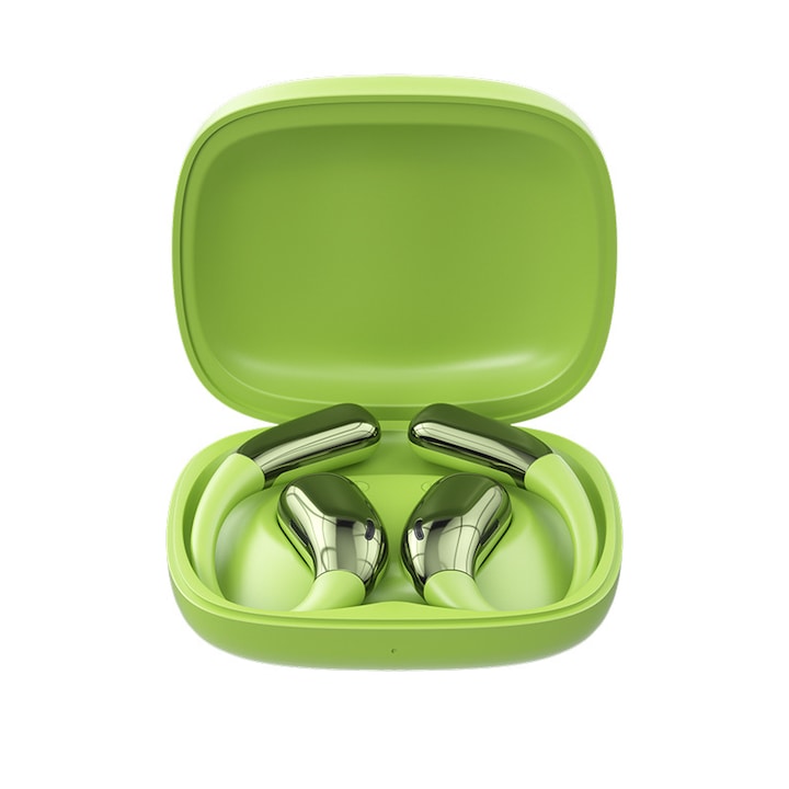 Vezeték nélküli fejhallgató, hordozható Bluetooth, egyszerű dizájn, matt textúra, zöld