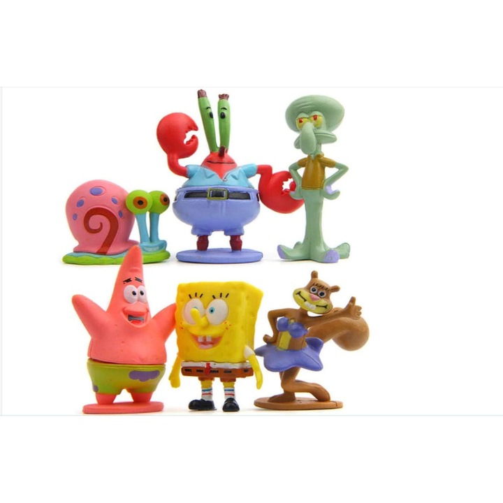 6 db-os Mini Torta Baba Figura Készlet, Élelmiszerbiztonságos PVC, Méret 5-7,5 cm, Többszínű