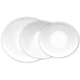 Set serviciu de masa, Gierekhoff, Prometeos, 18 piese, sticla opala, alb, pentru 6 persoane, farfurii elegante