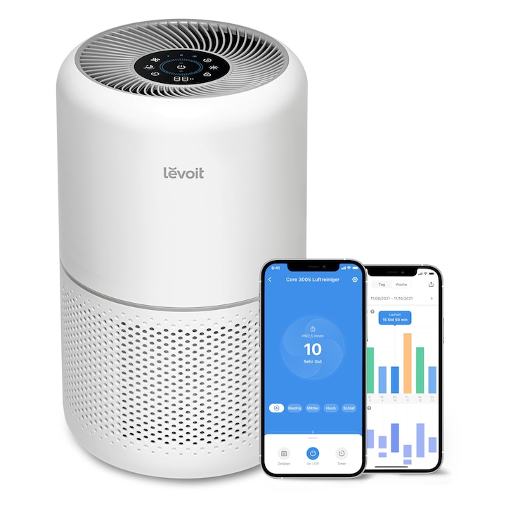 Пречиствател на въздух Levoit, HEPA филтър, 220 м³/ч, 20 м², бял