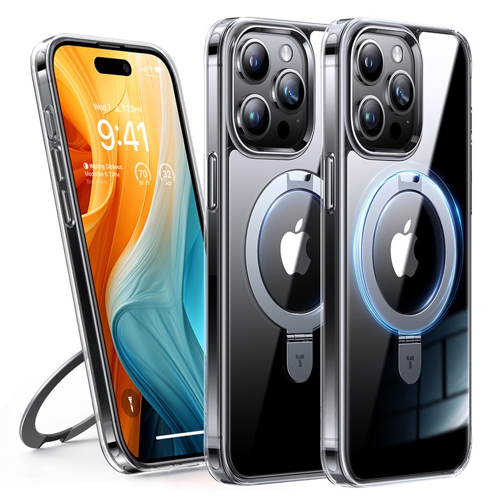 iPhone 15 Pro Max tok – Torras Ostand MagSafe sorozat – átlátszó