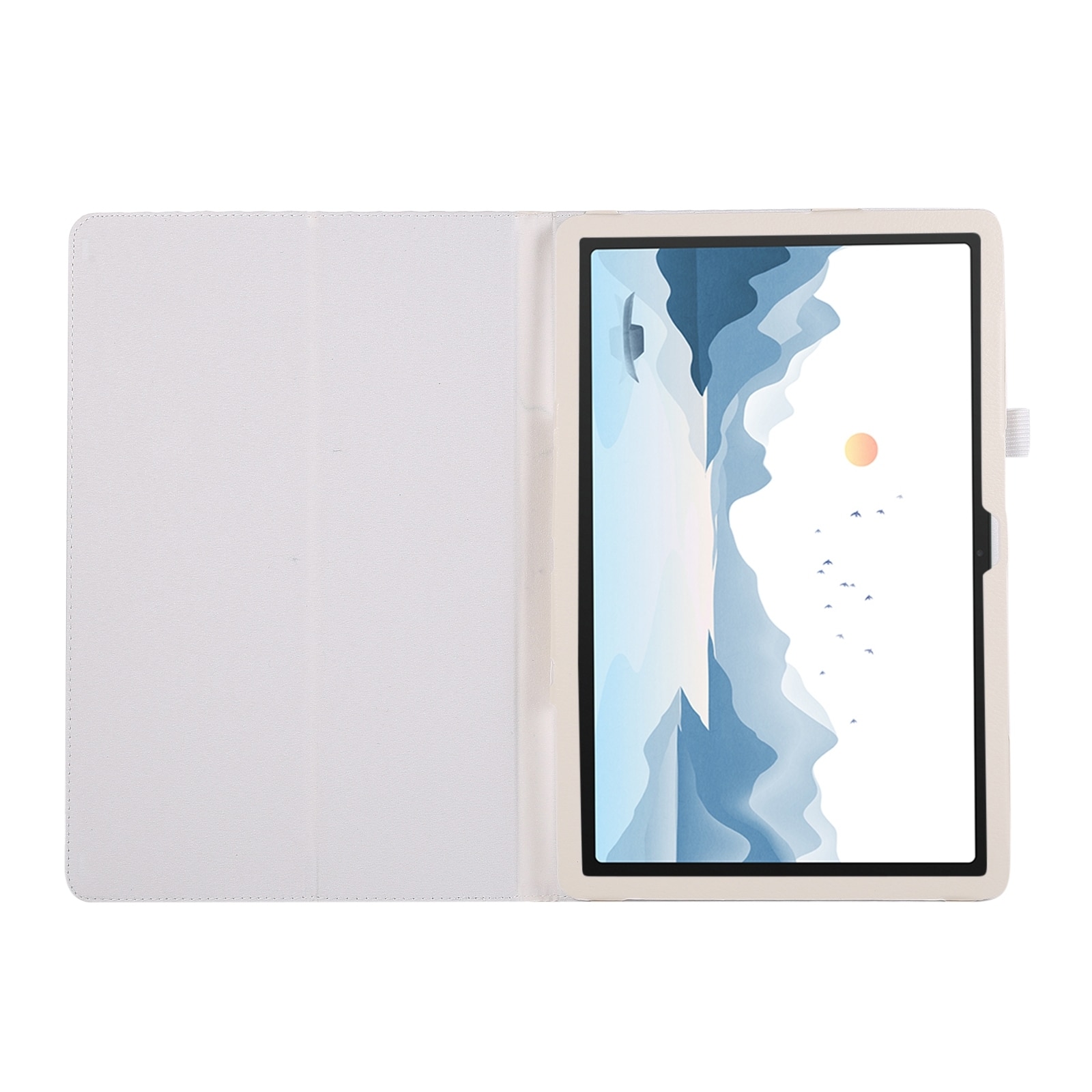 Husa tableta pentru Lenovo Xiaoxin Pad 11 2024 / M11, piele textura lichea, tip carte cu suport, inchidere magnetica, alb