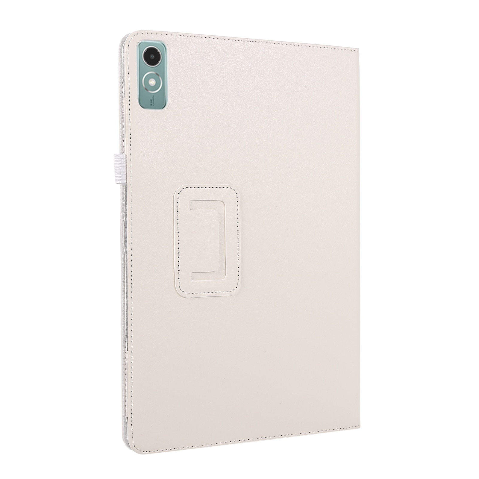 Husa tableta pentru Lenovo Xiaoxin Pad 11 2024 / M11, piele textura lichea, tip carte cu suport, inchidere magnetica, alb