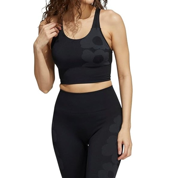 Bustiera sport Adidas Aeroknit, poliamida/elastan, negru, S INTL
