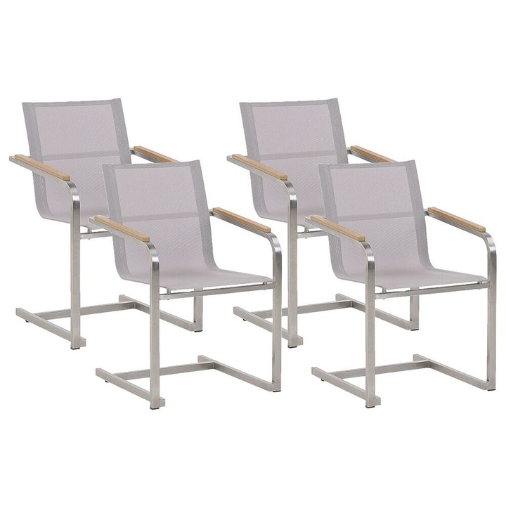 Set de 4 scaune de gradina Cosoleto Otel inoxidabil Bej