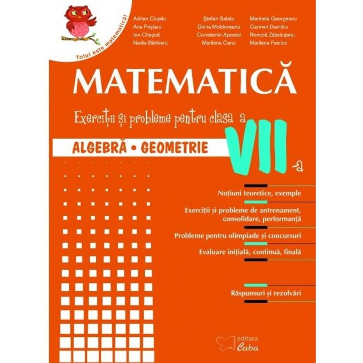 Matematica. Culegere pentru clasa a VII-a, Stefan Sabau