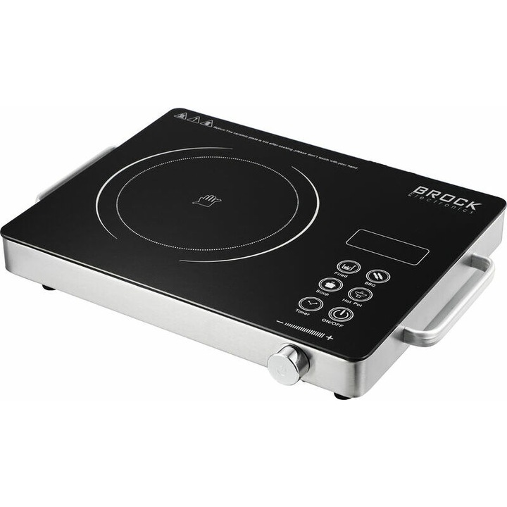 Електрически котлон Brock HPI 6002 HD, 2000W, 1 зона, Инфрачервен, Стъклен кристал, Преносим, Черен
