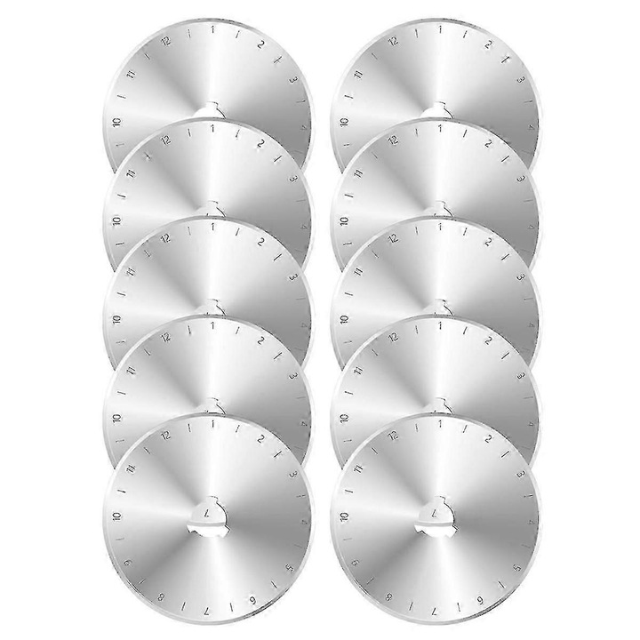 Lame de taiere rotative 60mm, set 10 bucati, metalice, argintii