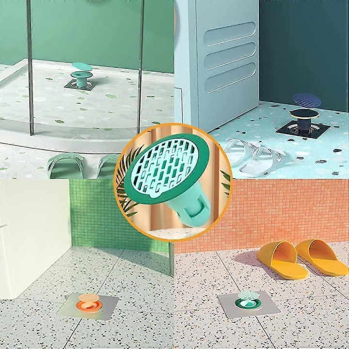 Set 4 scurgeri pentru dus, ABS+TPR, 7.8x7.5x3.5cm, multicolor