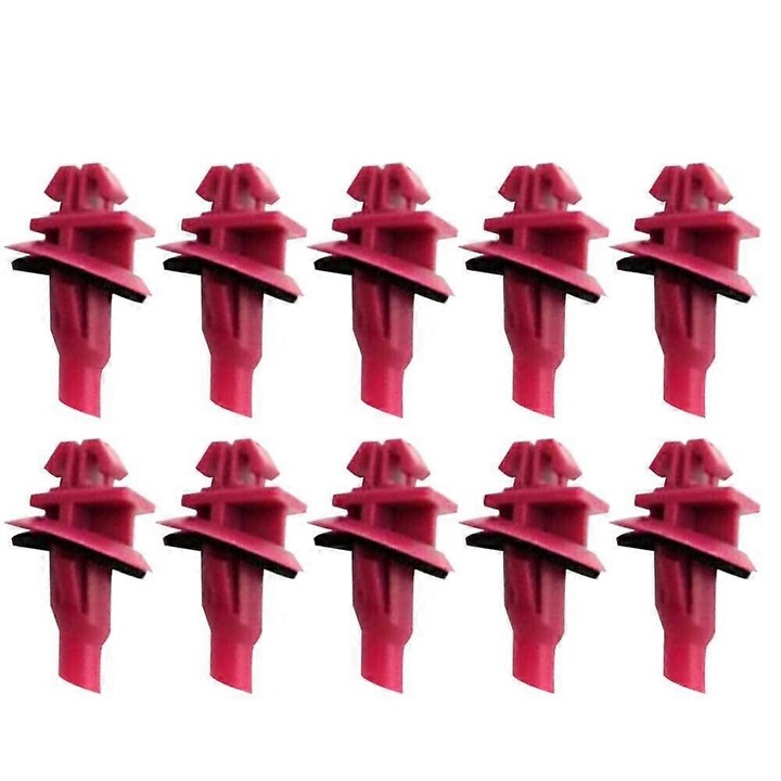 Set 10 cleme de fixare pentru caroserie, pentru Toyota Land Cruiser, rosu, 1.2x1.1x0.8cm