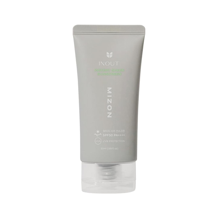 [MIZON] INOUT WATERY SHEER СЛЪНЦЕЗАЩИТЕН КРЕМ SPF50 PA++++ (50 мл) Ултра хидратиращ – 24-часова слънцезащита – Подходящ за акне/чувствителна кожа – 100% веган