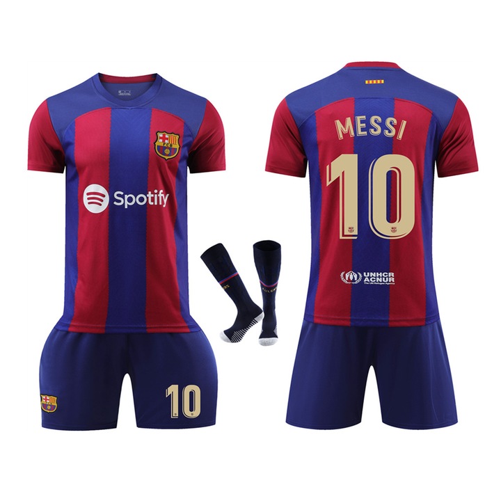 Sportfelszerelés gyerekeknek Barcelona Messi futballmezek, poliészter, Kék