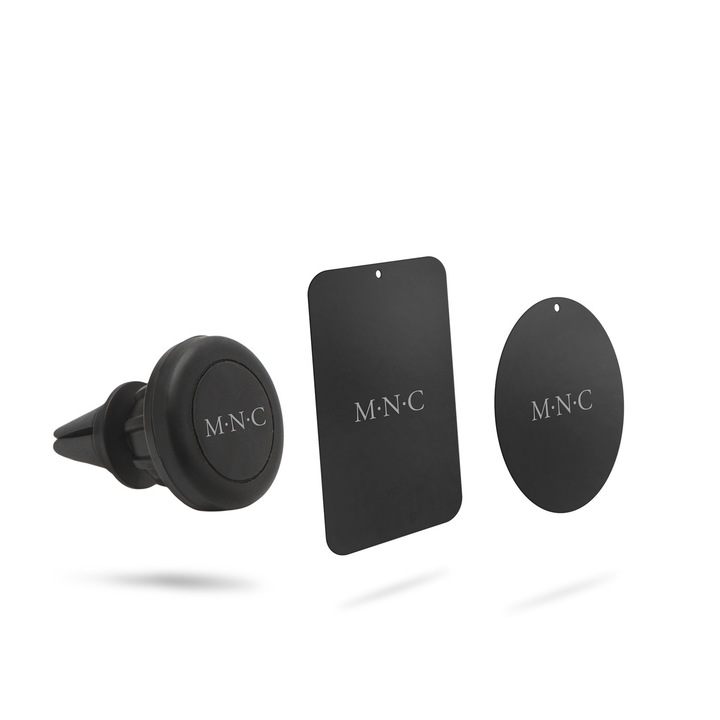 Univerzális mágneses telefontartó, szellőzőráccsal, fekete